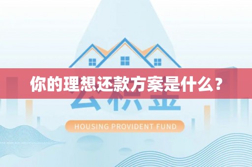 顺义你的理想还款方案是什么？